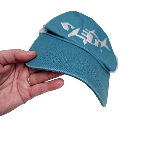 YETI Mesh Trucker Hat Adjustable Snapback Teal Blue & White Distressed One Size - Picture 6 of 8